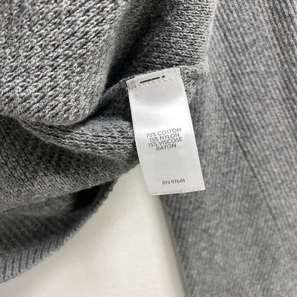 J Jill Gray Ribbed Knit Oversized Pullover Sweater Geometric Medium - Picture 4 of 7